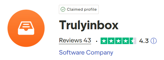 Current Trustpilot rating snapshot for TrulyInbox
